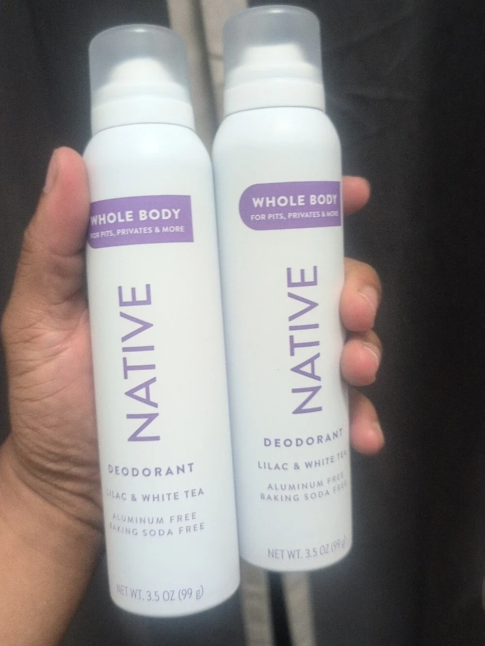 Native Lilac & White Tea Whole Body Deodorant Spray - White & Purple 2pk Bundle